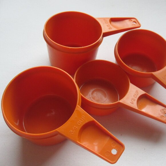 Vintage Tupperware Measuring Cup Partial Set: 1/3, 1/2, 2/3, 3/4 - Picture 1 of 2